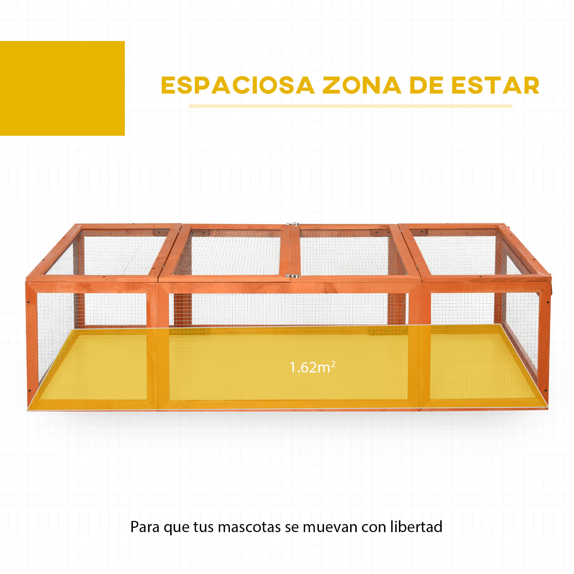 PawHut Conejera Exterior Madera Natural, , large Imagen numero 4