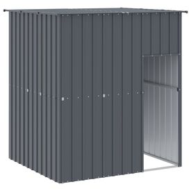 VidaXL Caseta con tejado de acero gris para perros