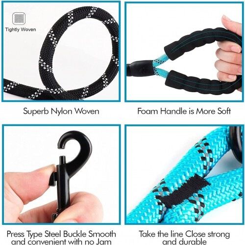 Edipets correa de adiestramiento con mango acolchado azul para perros thumbnail