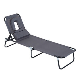Outsunny Tumbona Gris para Exterior