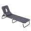 Outsunny Tumbona Plegable con Respaldo Regulable en 4 Posiciones Tumbona de Jardín con Almohada Marco de Acero y Tela Oxford para Camping Playa Terraza Carga 120 kg 190x56x28 cm Gris, , large indicador imagen numero 1