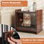 COSTWAY Jaulas para Perros, Casa para Perros Diseño 2 en 1 con Bandeja Extraíble, Puerta Bloqueable, Jaula Interior para Perros con Mesa Lateral para Perros Pequeños y Medianos, Marrón Rústico, , large indicador imagen numero 5