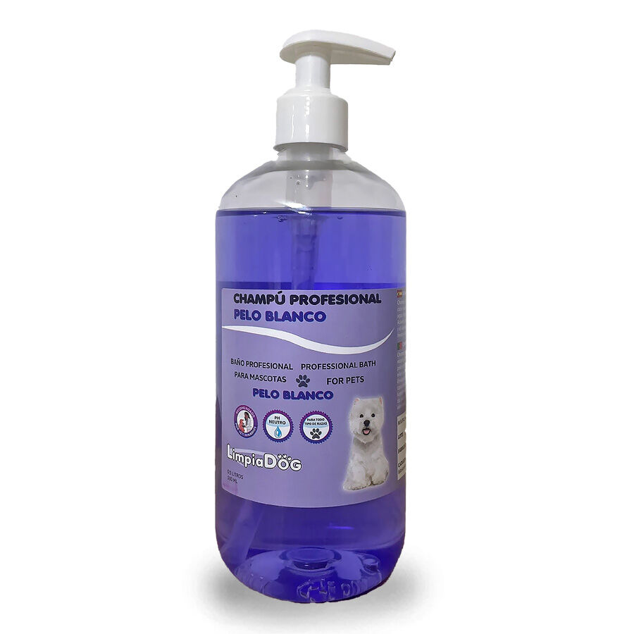 LIMPIADOG Champu para perros pelo blanco, ilumina el pelaje de tu mascota aroma Fresco y Natural 5 Litros, , large Imagen numero 1