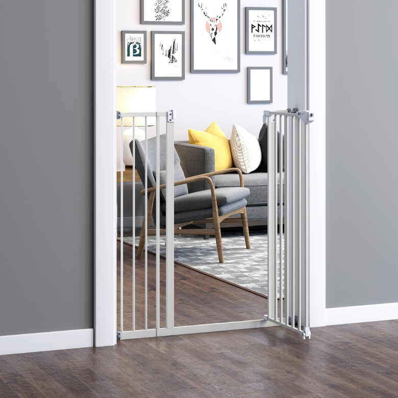 PawHut Barrera de seguridad para puertas Blanca para mascotas, , large Imagen numero 3