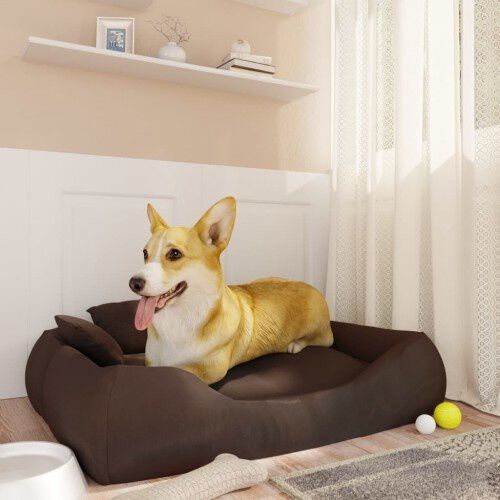 Vidaxl cama rectangular acolchada marr&oacute;n para mascotas, , large Imagen numero 2