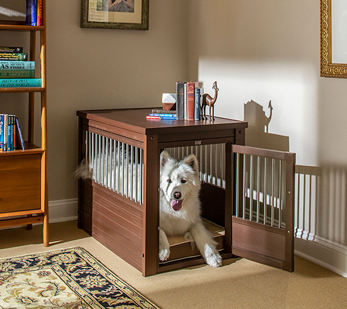 Jaula para Perros Confort Modelo Arkansas - Perrera de Interior - Fabricado con ECOFLEX - Cuatro Colores y Tres tama&ntilde;os a Elegir (Marr&oacute;n, M (74,9x53,6x64cm), , large Imagen numero 4