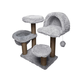 Catshion Katy Árbol Rascador con Cueva Gris Claro para gatos