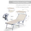 Outsunny Tumbona Plegable y Reclinable de Aluminio con Toldo Incorporado para Piscina Jardín Terraza Exterior Carga 120 kg 169x72x50/70 cm Beige, , large indicador imagen numero 4