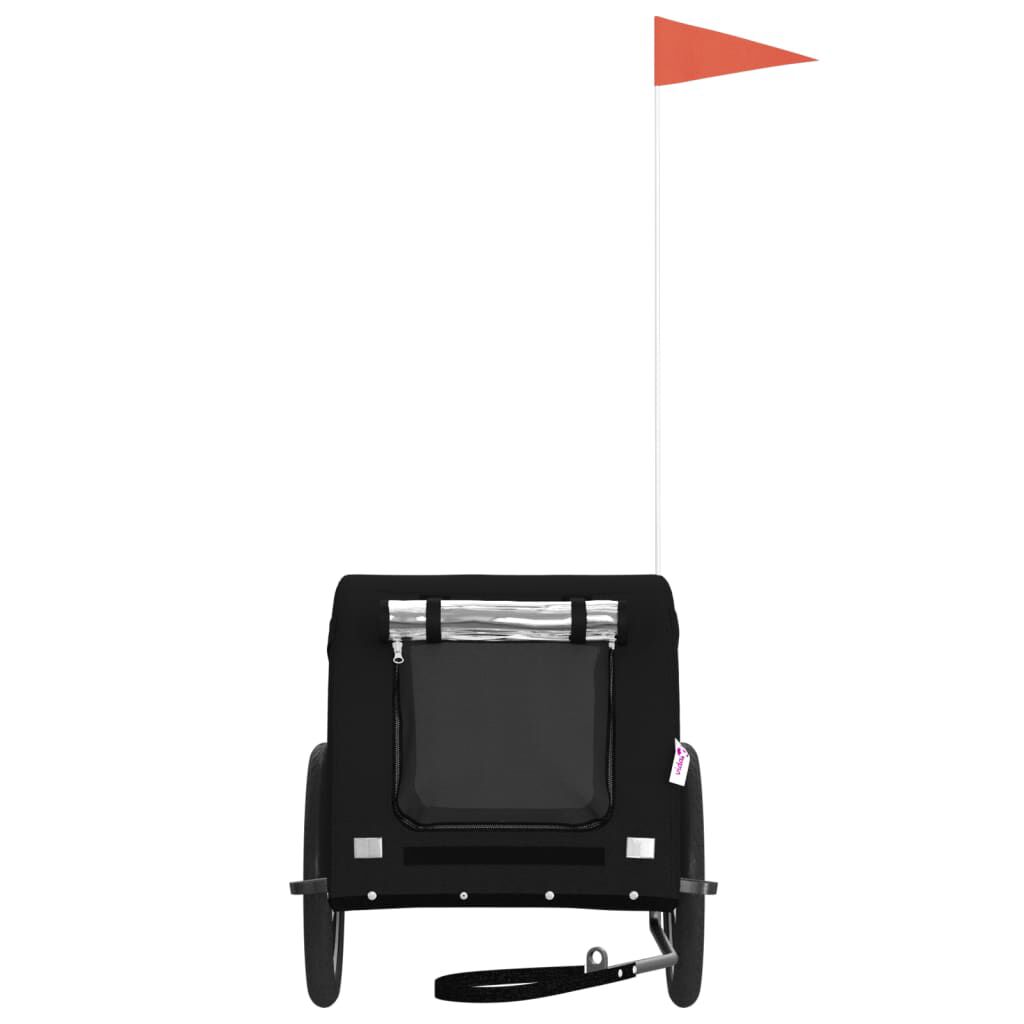 vidaXL Remolque de bicicleta para perros hierro y tela Oxford negro, , large Imagen numero 3