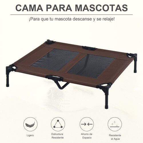 PawHut cama elevada para perros color Marr&oacute;n, , large Imagen numero 4