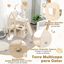 COSTWAY Árbol para Gatos Altura 155 cm, Torre para Gatos de Madera con Bola y Postes para Rascar, Soporte para Trepar con Percha de Felpa, Mueble del Centro de Actividades para Gatos, , large indicador imagen numero 2