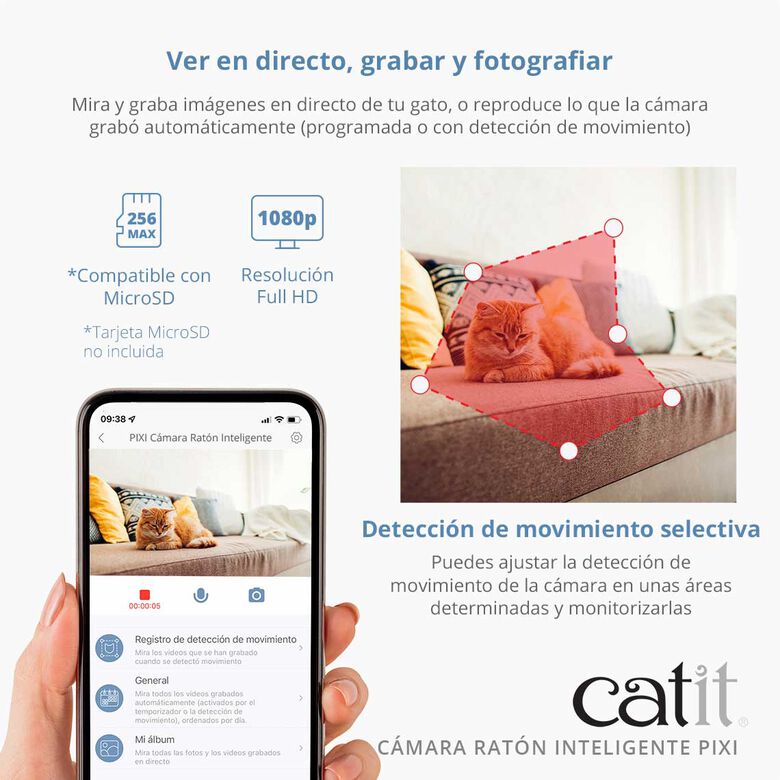Catit Pixi cámara ratón inteligente para gatos thumbnail