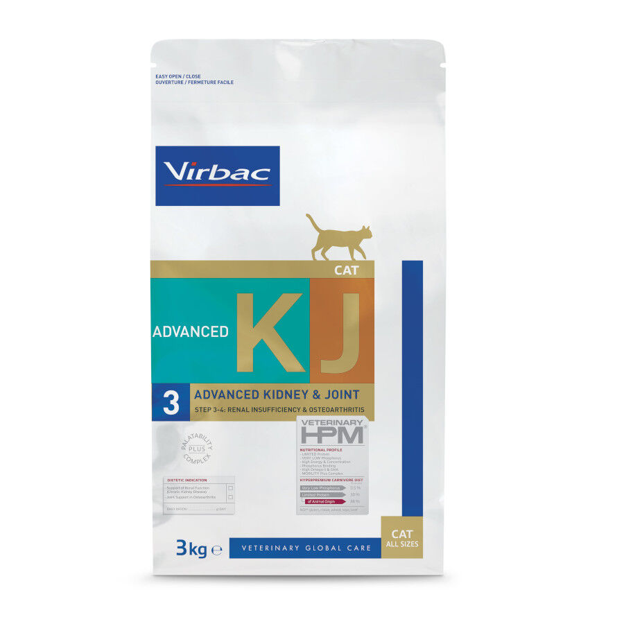 Virbac HPM KJ3 Advanced Kidney & Joint Renal Pienso para gatos