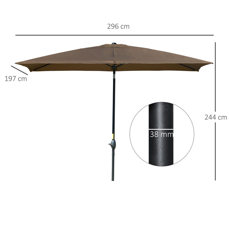 Outsunny Sombrilla De Jardín Café De Aluminio Inclinable thumbnail