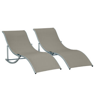 Outsunny Conjunto De Tumbonas Gris
