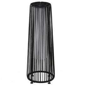 Outsunny Lámpara de Pie de Mimbre Energía Solar para exterior Negro