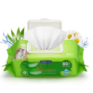 Nobleza - Toallitas Húmedas para Perros y Gatos - Hipoalergénicas con Aloe Vera, Sin Alcohol - Limpieza de Patas, Cuerpo y Trasero - Elimina Olores