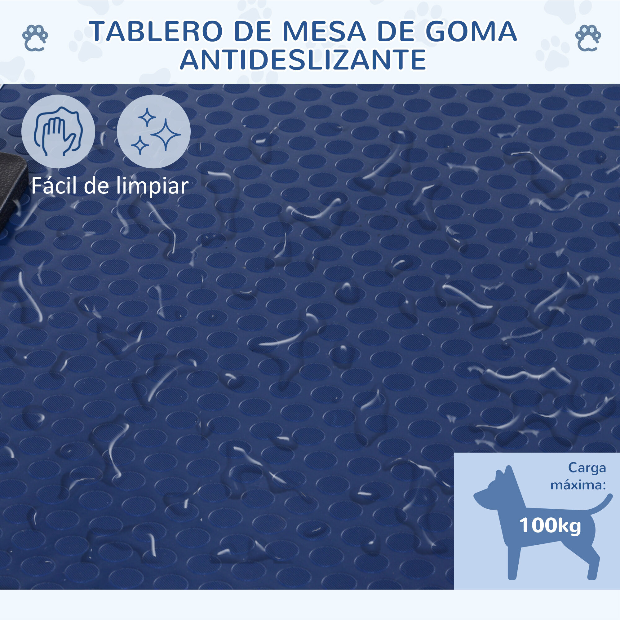 PawHut Conjunto para Mascotas Juego de Secador de Pelo para Perros 2800W y Mesa de Peluquer&iacute;a para Mascotas Plegable con Altura Ajustable 40x16x20 cm 107x60x170 cm Negro y Azul, , large Imagen numero 5