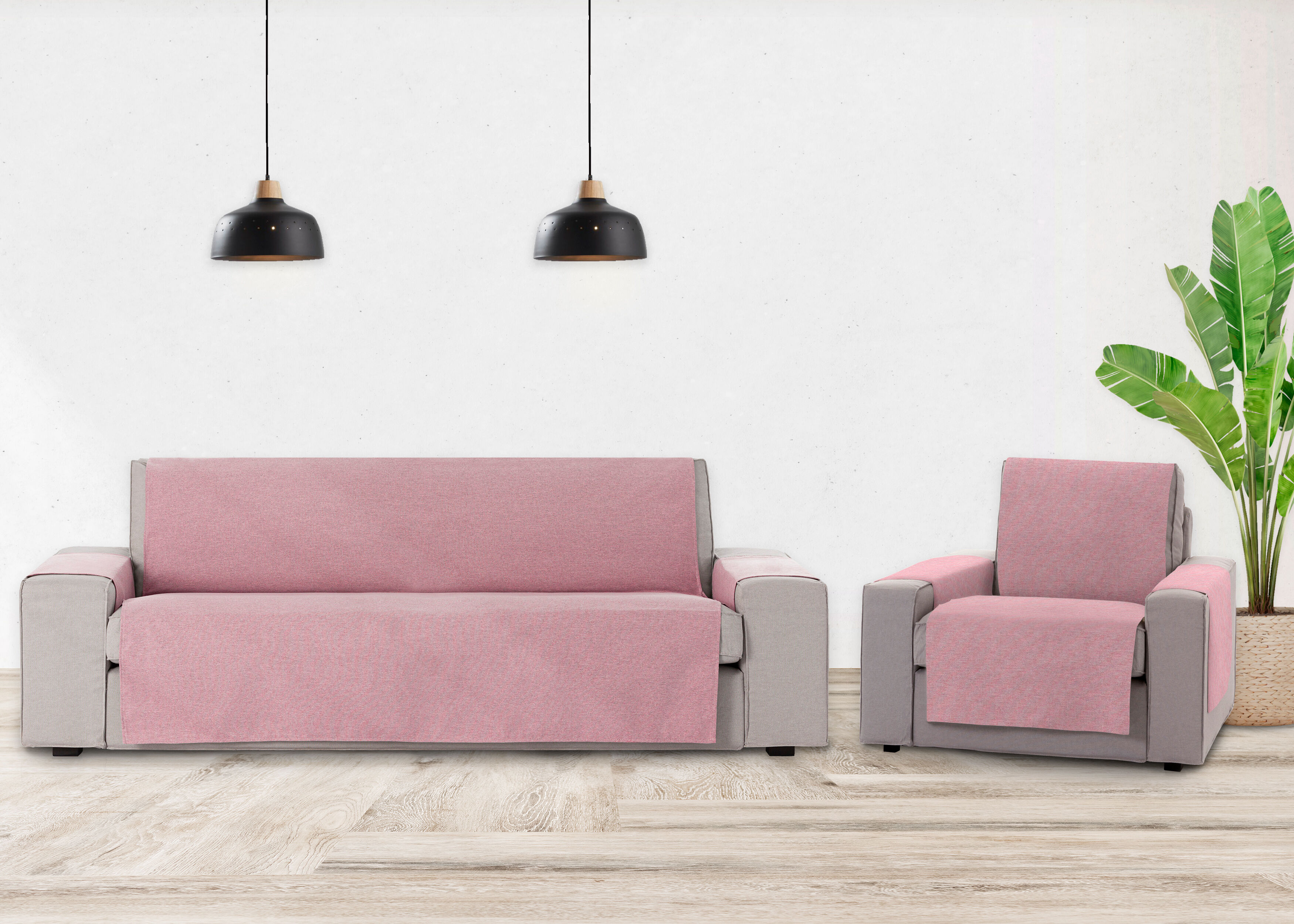 Vipalia Protector Cubre Sof&aacute; 4 Plazas Color Rosa Modelo Brisa, , large Imagen numero 4