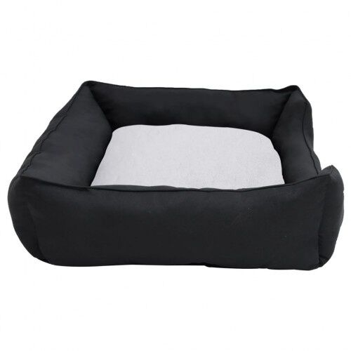 Vidaxl sof&aacute; acolchado rectangular con coj&iacute;n negro y blanco para perros, , large Imagen numero 12