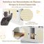 COSTWAY Caja de Arena para Gatos para 2 Gatos, Mueble Oculto para Ba&ntilde;o con Almacenamiento, Habitaciones Dobles, Rascador y 2 Alfombrillas de Sisal, Mesa Auxiliar de Madera para Interior, , large indicador imagen numero 4