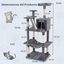 COSTWAY &Aacute;rbol Rascador para Gatos 158 CM, Torre Multinivel con 2 Cuevas Grandes,Hamaca, 3 Postes Rascadores de Sisal, Rampa y Bola Colgante, Torre Rascador de Felpa para Gatos (Gris Oscuro), , large indicador imagen numero 5