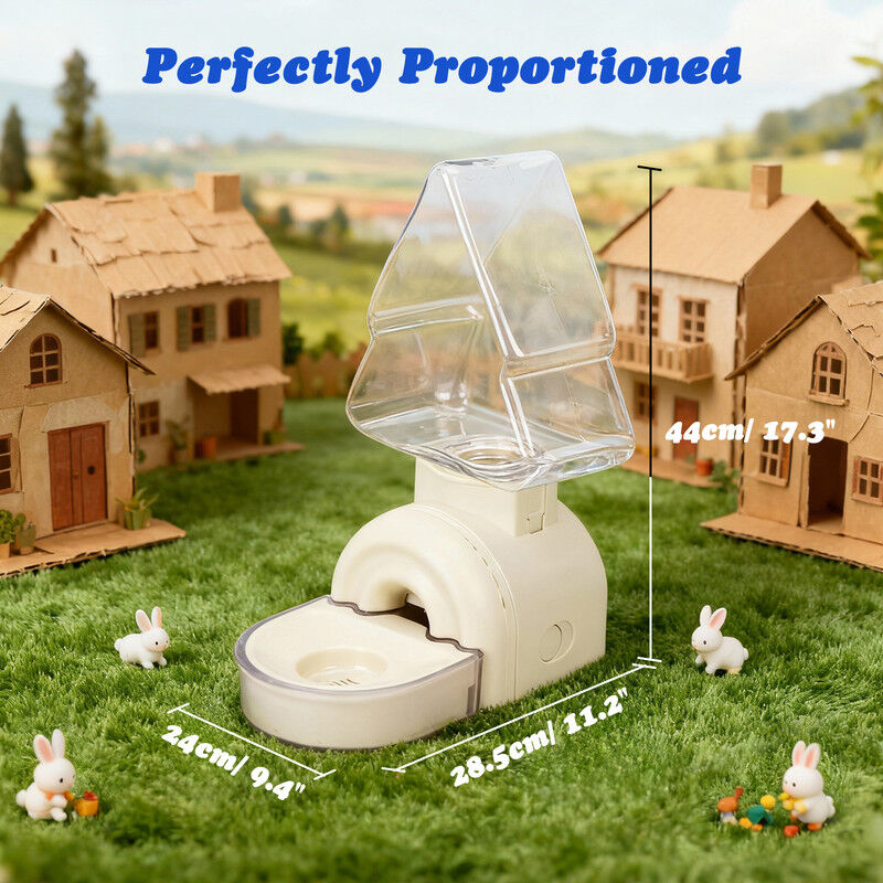 Nobleza Bebedero para Conejos 520ml, Dispensador de Agua Autom&aacute;tico por Gravedad para Cobayas, Chinchillas y Hurones, Botella de Agua con Taz&oacute;n Flotante, 2 Formas de Instalaci&oacute;n, Sin Goteo, , large Imagen numero 4