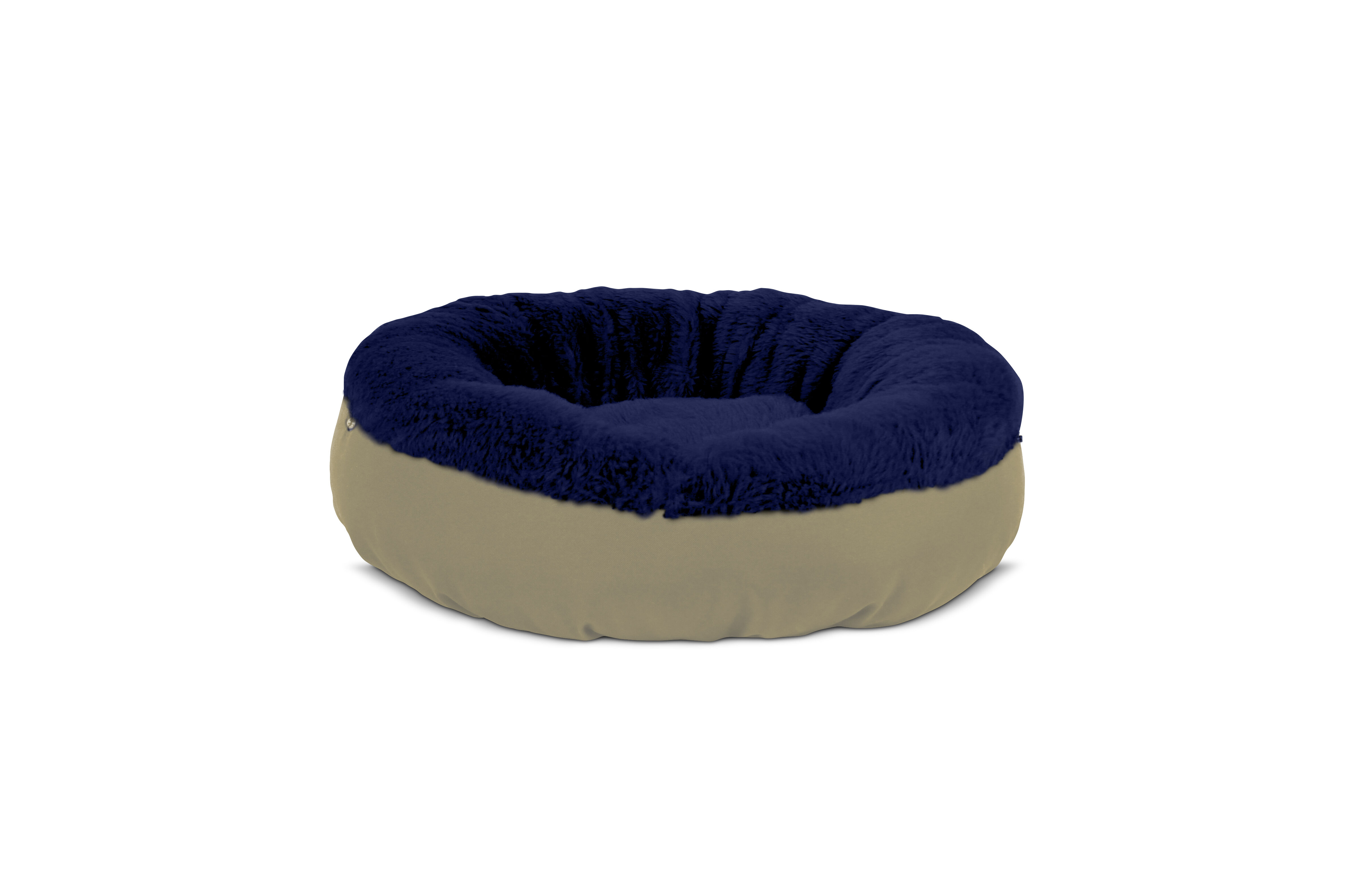 Gauty Cama Redonda para Perros y Gatos  Tela Impermeable y pelo - Beige y azul, , large Imagen numero 2