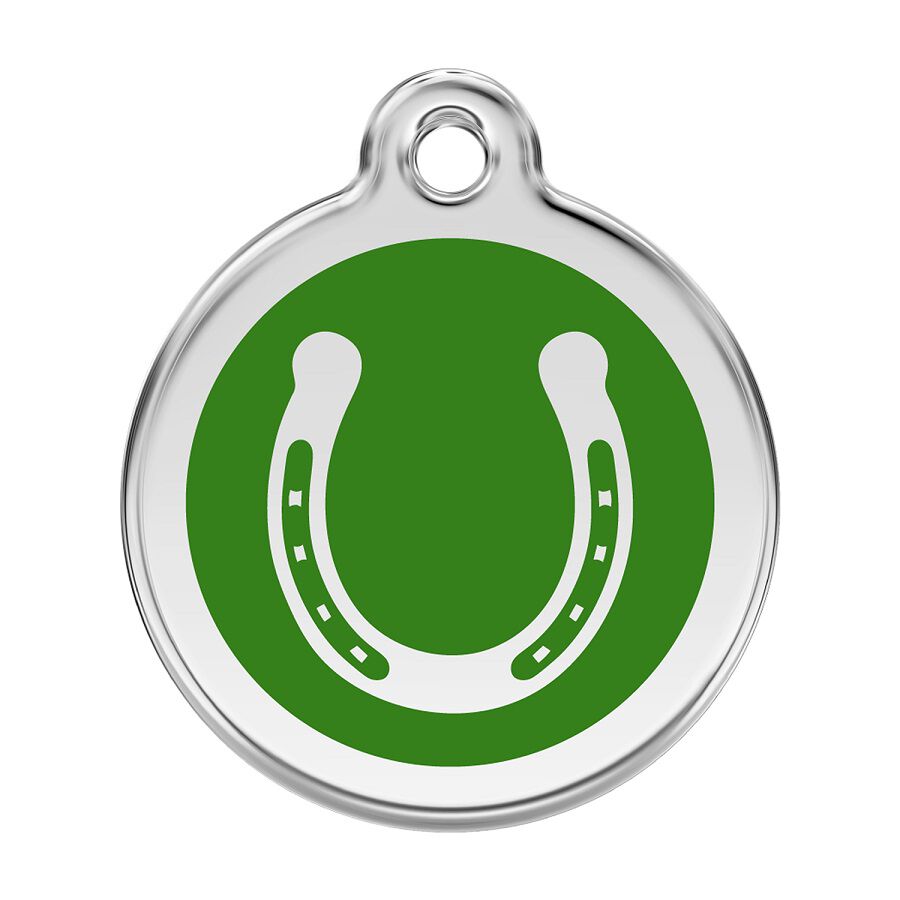 Placa identificativa Acero Inoxidable Esmalte Herradura Verde para perros, , large Imagen numero 1
