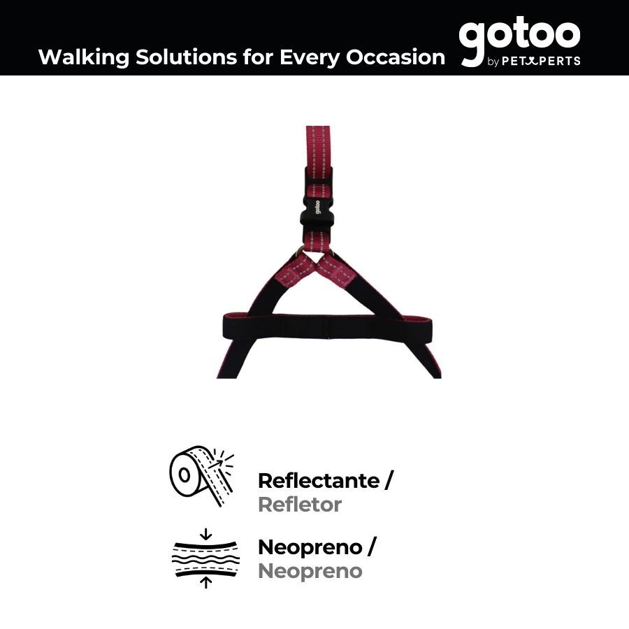 Gotoo Arn&eacute;s reflectante de neopreno rosa para perros, , large Imagen numero 3
