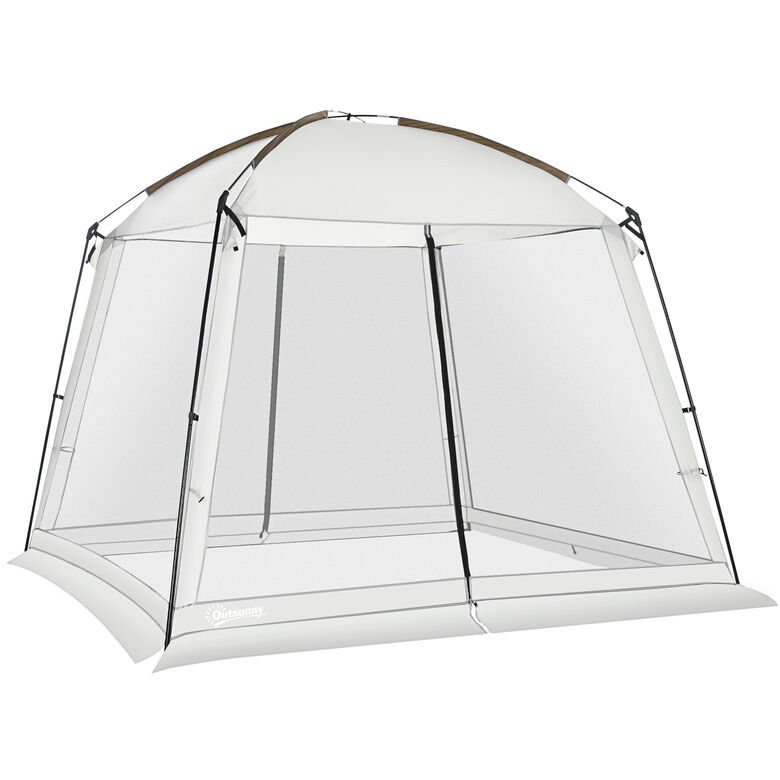 Outsunny Carpa con Mosquiteras Blanco para jardin thumbnail