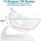 Edipets comedero doble inclinado y elevado transparente para gato, , large image number null