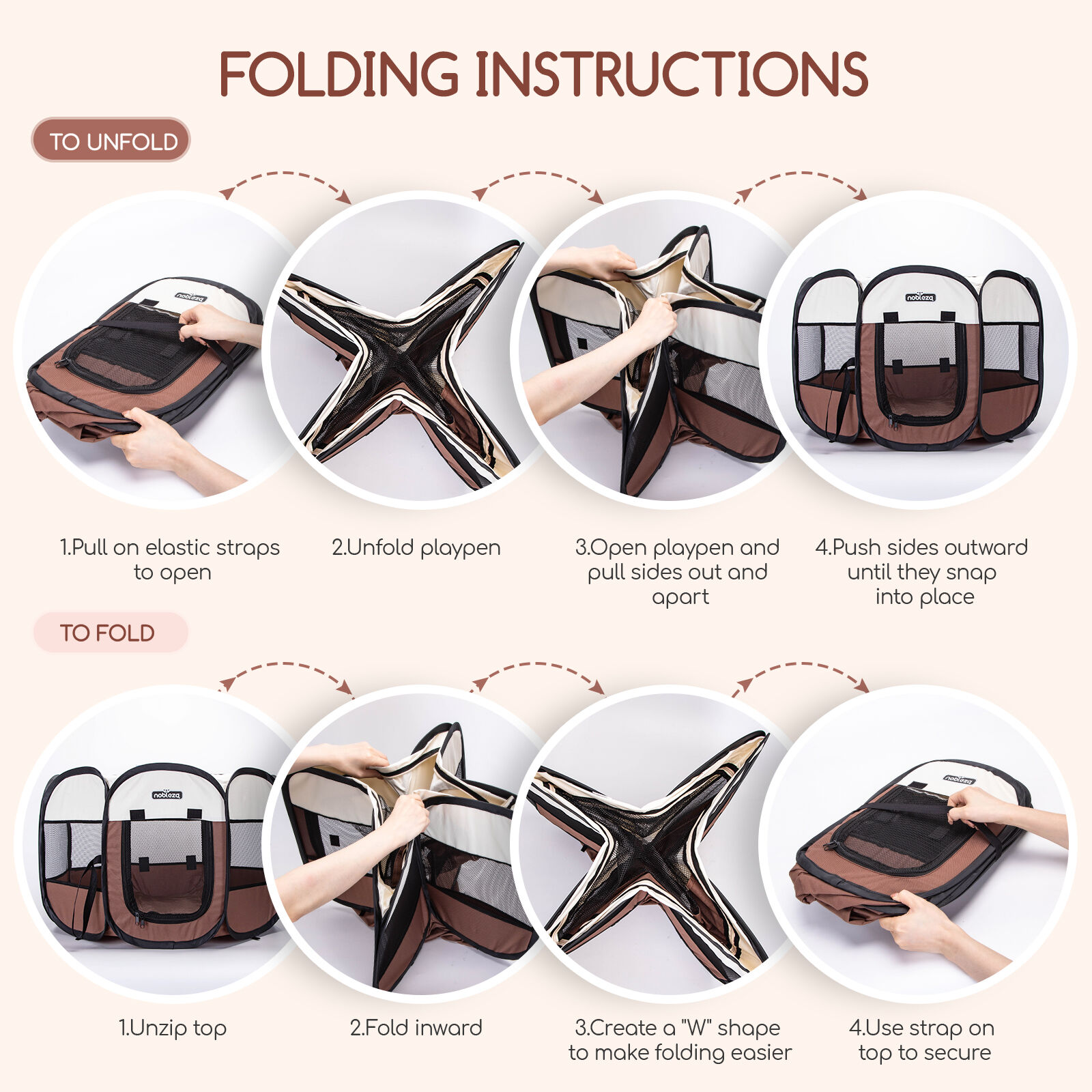 Nobleza Parque Plegable Portátil  para perros thumbnail