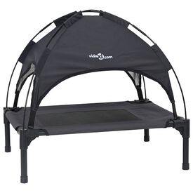 vidaXL Cama para Perros con Dosel Sofá Silla Tela Oxford y Acero Negro