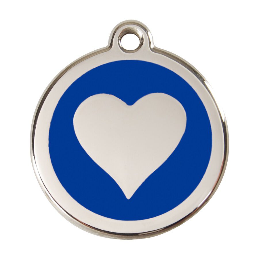 Placa identificativa Acero Inoxidable Esmalte Coraz&oacute;n Azul para perros, , large Imagen numero 1