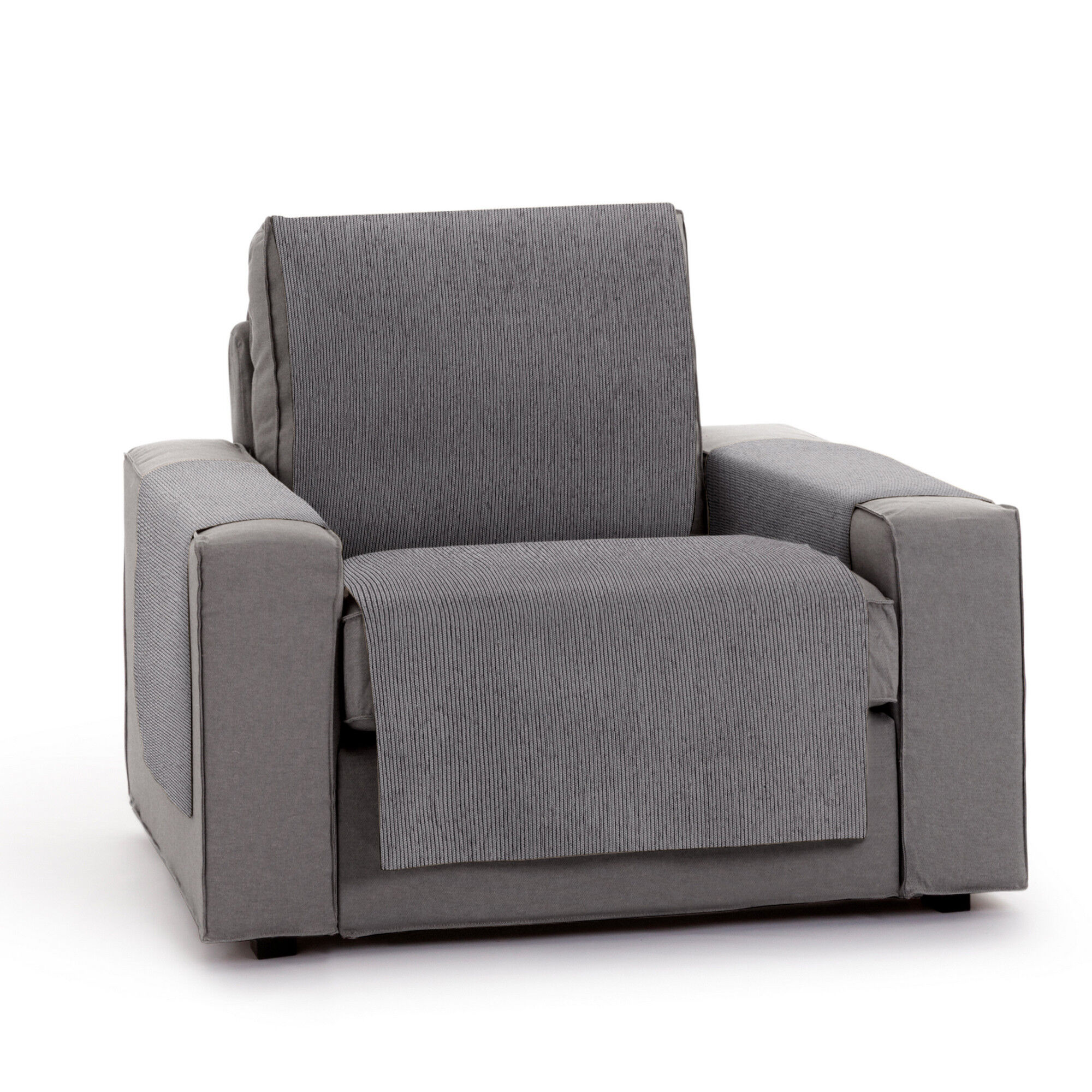 Vipalia Protector Funda Sofa. Cubresofa. Chenilla Lisa. Dise&ntilde;o Elite. Color Gris. 4 Plazas, , large Imagen numero 11
