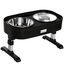 PawHut Comedero Elevado para Perros de 4 Alturas Ajustables Comedero Doble para Perros con Tazón 1000 ml y Tazón Lento 600 ml de Acero Inoxidable 43x25x30 cm Negro., , large indicador imagen numero 1