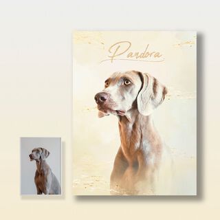 Pet Story Retrato Personalizado de Mascota póster Cloud Gold para hogar