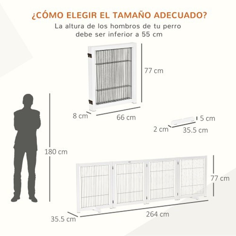 PawHut barrera de seguridad plegable para perros, , large image number null