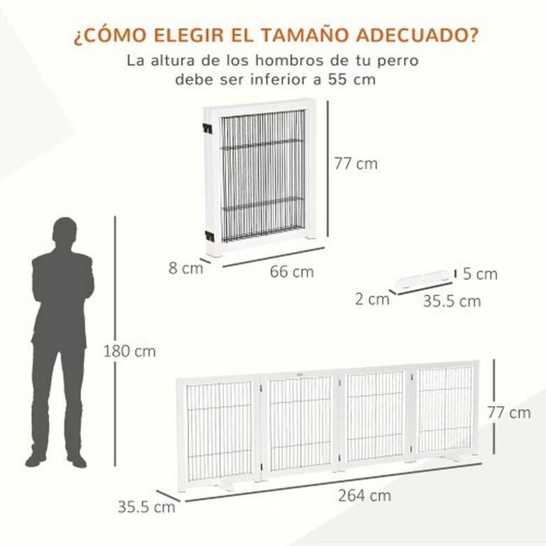 Barrera Para Perros Plegable De Acero Plástico 206x90cm-pawhut.blanco con  Ofertas en Carrefour