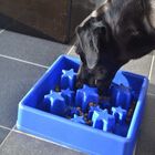Comedero lento cuadrado para perros color Azul, , large image number null