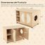 COSTWAY Caja de Arena para Gatos con Puertas Rascadoras de Sisal, Pies de Metal Ajustables, Baño Oculto para Gatos con Almacenamiento, con Gabinete Interior para Gatos, , large indicador imagen numero 2