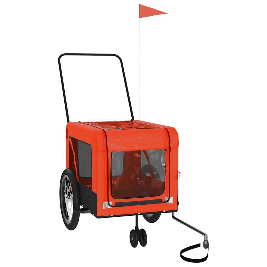 vidaXL Remolque de Bicicleta Mascotas Carrito para Bici Hierro Tela Oxford, , large Imagen numero 1