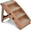 COSTWAY Escalera de Pl&aacute;stico Plegable para Mascotas con 4 Pelda&ntilde;os, Fieltro Blando, Ideal para Mascotas de Talla Peque&ntilde;a y Mediana (marr&oacute;n), , large indicador imagen numero 1
