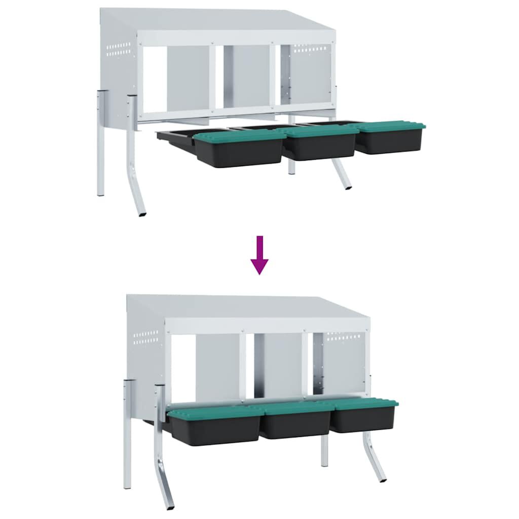 vidaXL Nido para gallinas de patas de acero galvanizado thumbnail