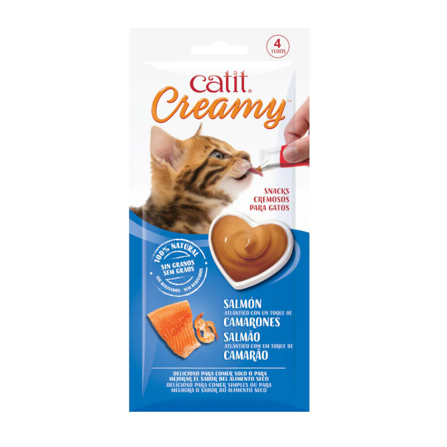 Catit Creamy Snack Líquido de Salmón con Gambas para gatos thumbnail
