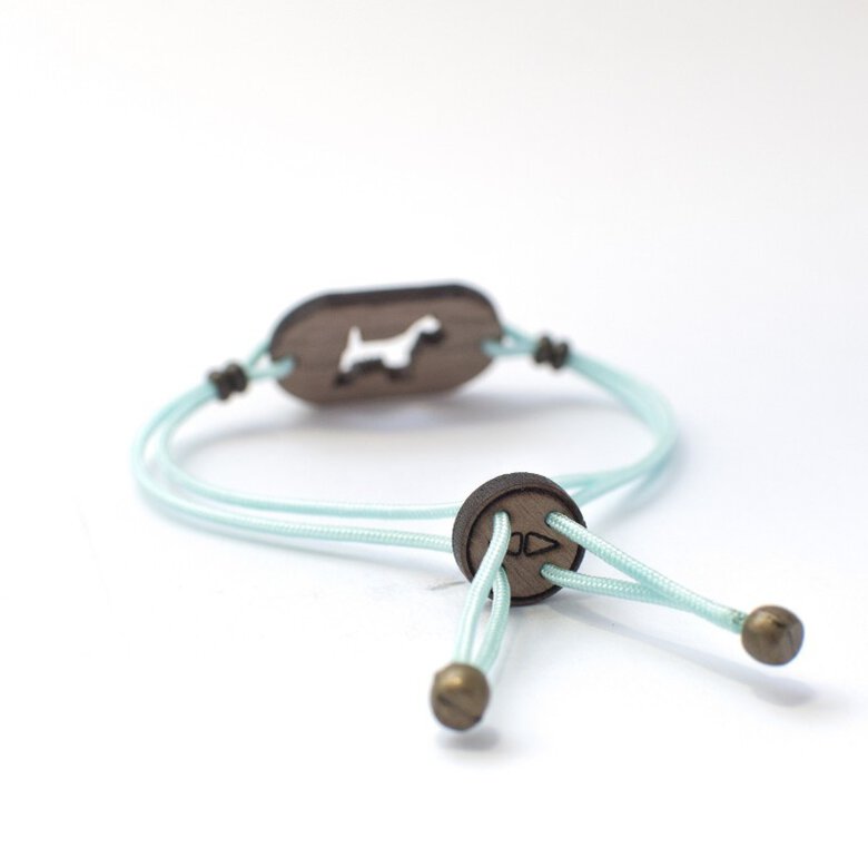 Pulsera de madera Gato personalizable color Celeste, , large image number null