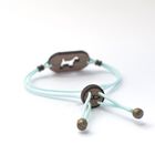 Pulsera de madera Gato personalizable color Celeste, , large image number null