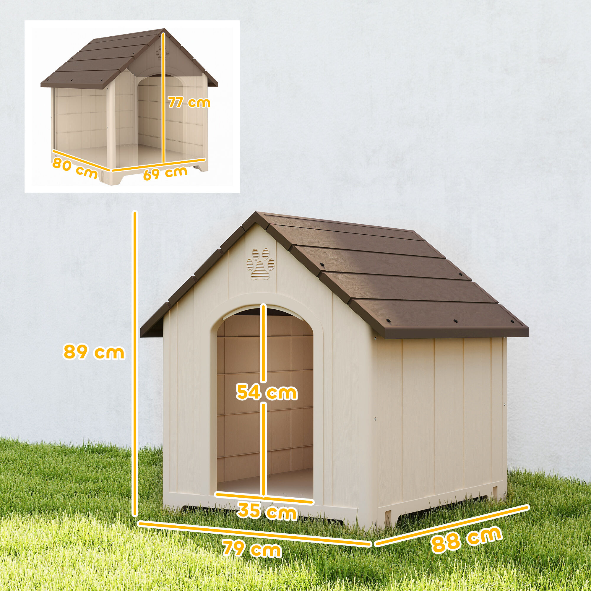 PawHut Caseta para Perro Beige, , large Imagen numero 8