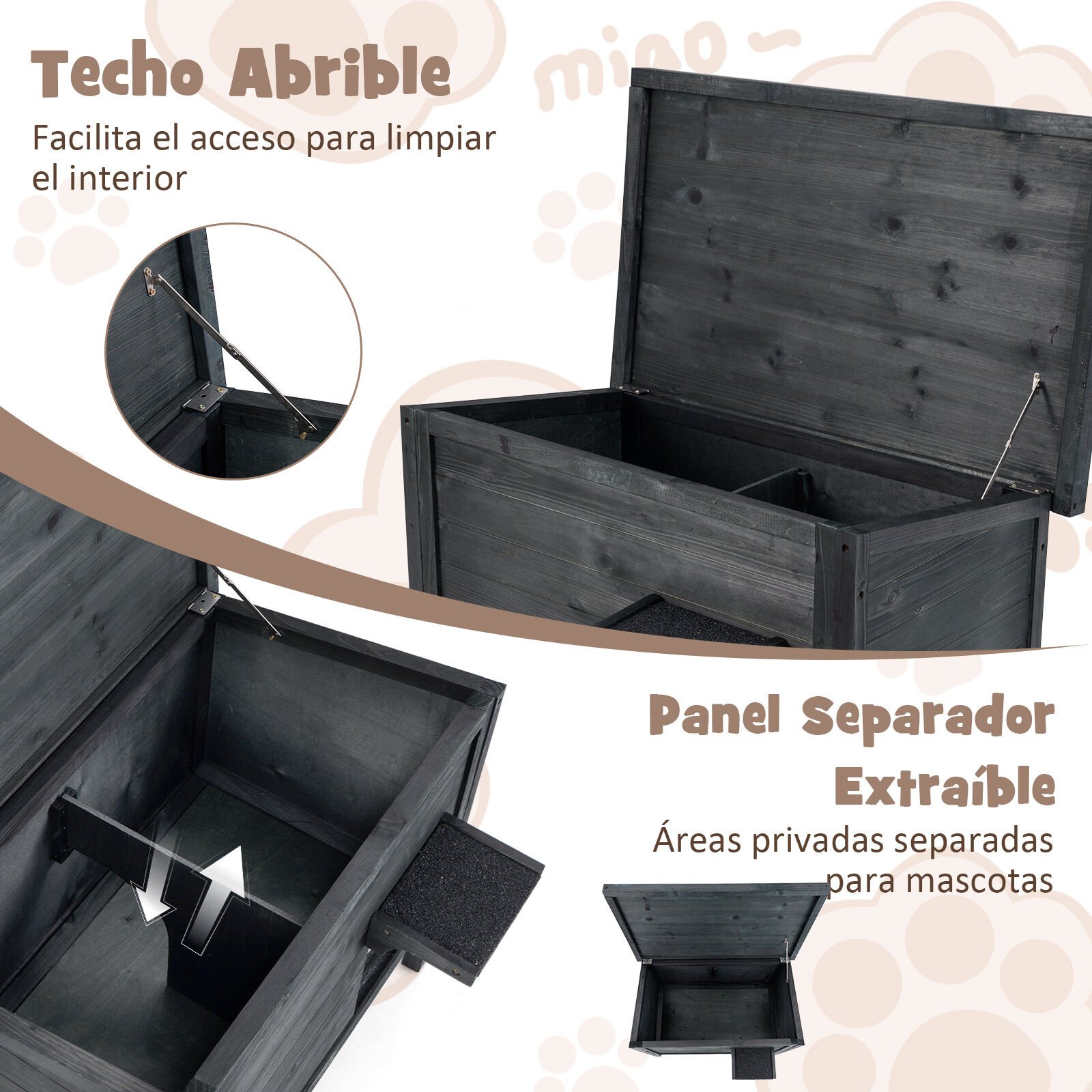 COSTWAY Casa Aislada para Gatos al Aire Libre thumbnail